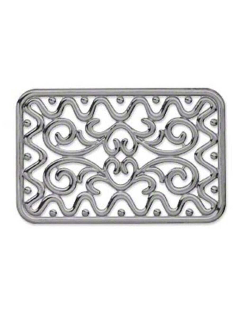 2 Gunmetal Black Filigree L Rectangle Focal Beads Pendants Components 49x32mm
